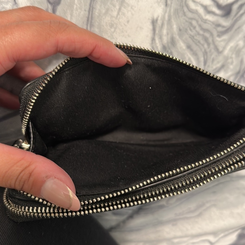 COACH Signature PVC Double Corner Zip Wristlet in Black Smoke/Black - Picture 4 of 7